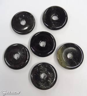 Donuts Obsidian Silberschein ca. 30 mm